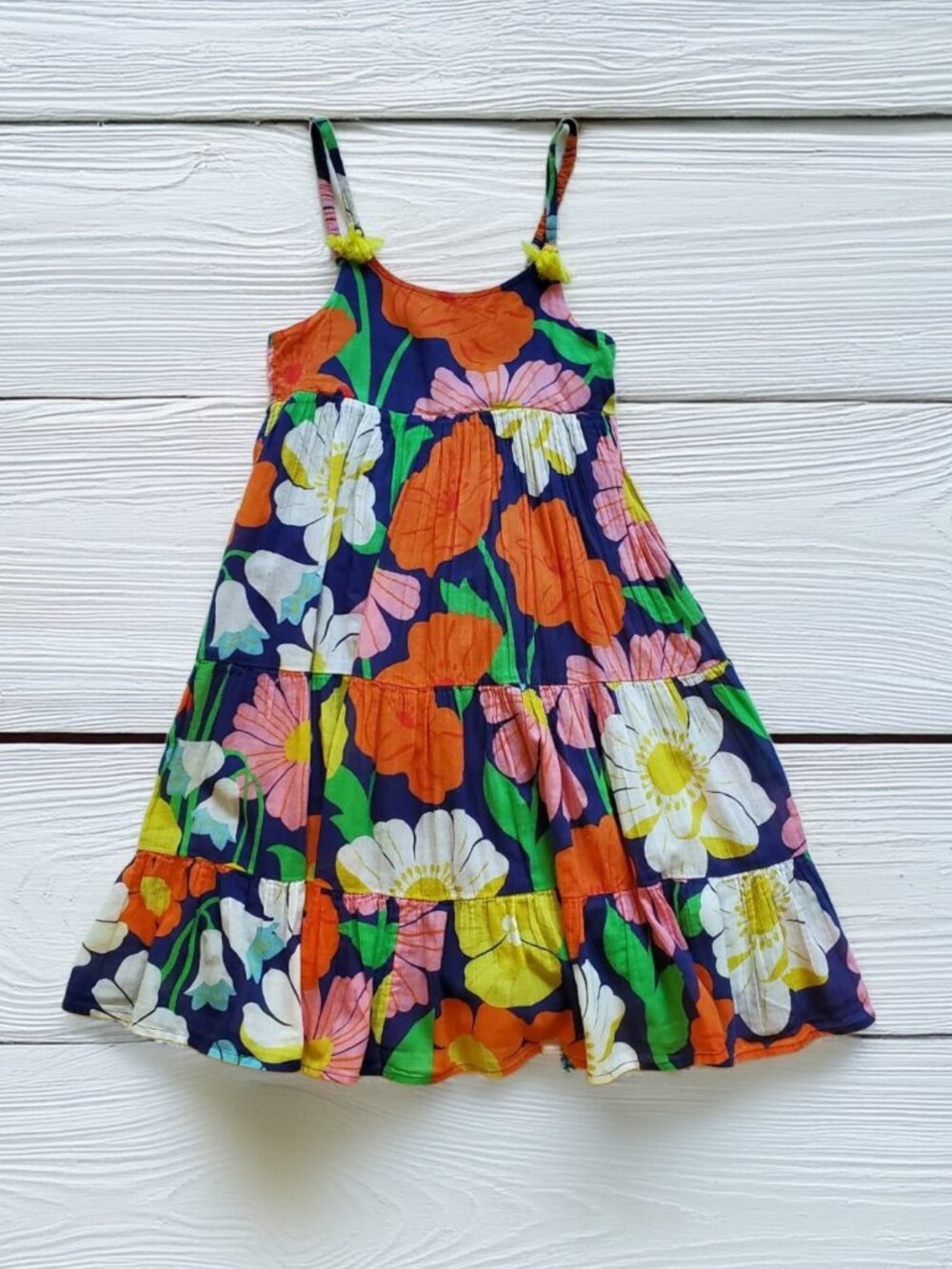 Mini Boden Tiered Tassel Sundress Size 7-8